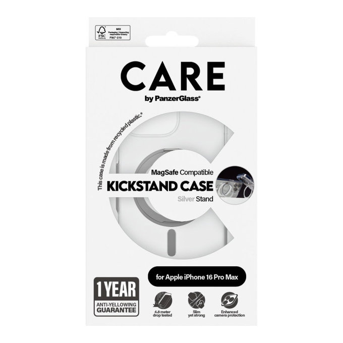 Θήκη Kickstand με MagSafe για iPhone 16 Pro Max, Ασημί, CARE