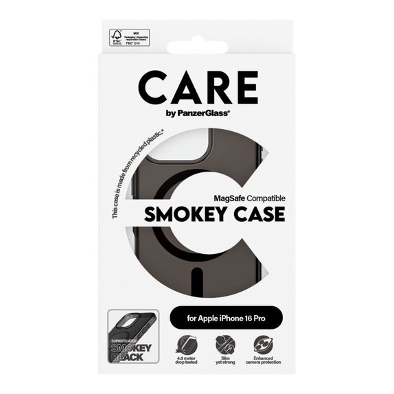 Θήκη Smokey με MagSafe για iPhone 16 Pro, Μαύρο, CARE