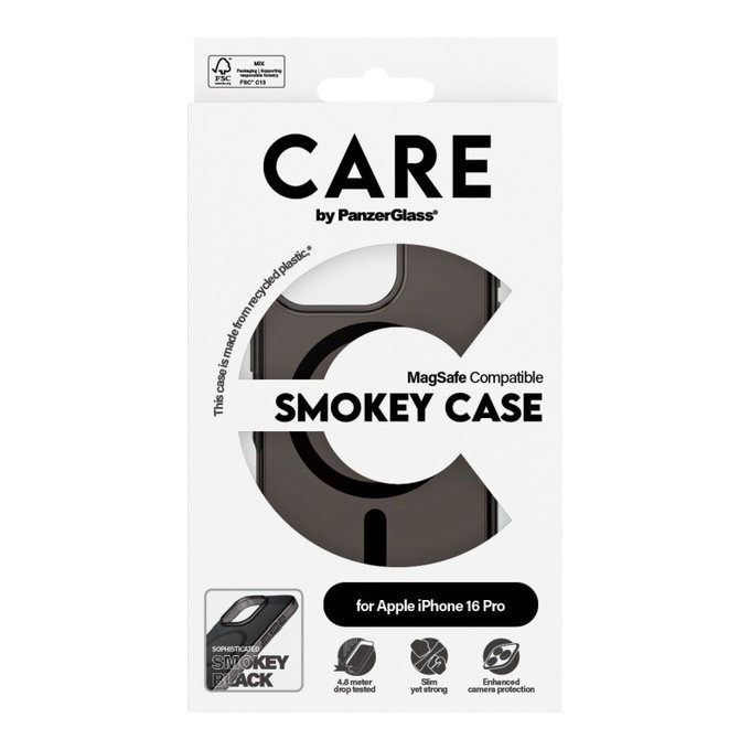 Θήκη Smokey με MagSafe για iPhone 16 Pro, Μαύρο, CARE