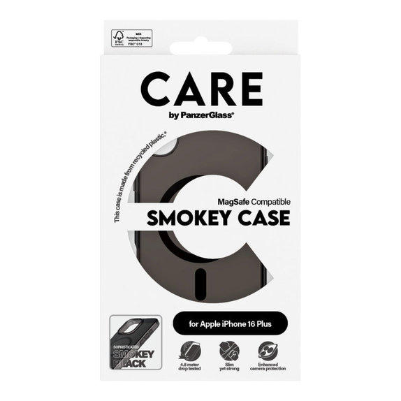 Θήκη Smokey με MagSafe για iPhone 16 Plus, Μαύρο, CARE
