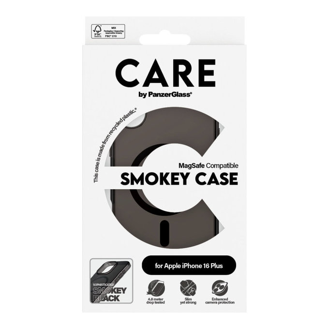 Θήκη Smokey με MagSafe για iPhone 16 Plus, Μαύρο, CARE