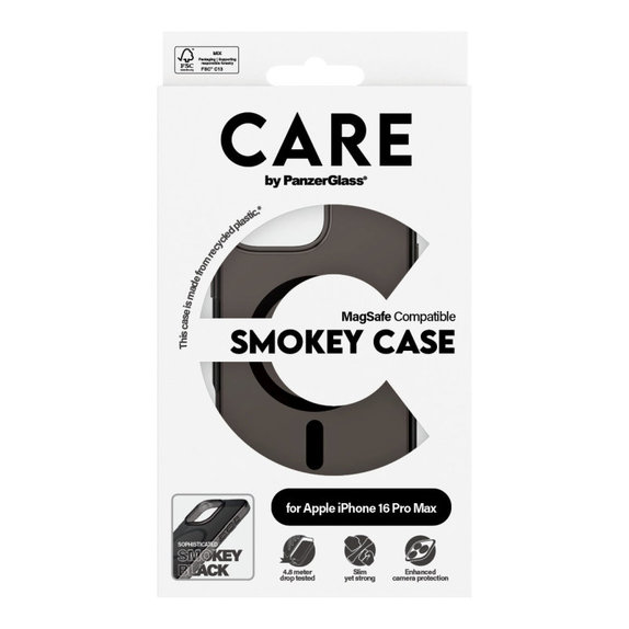 Θήκη Smokey με MagSafe για iPhone 16 Pro Max, Μαύρο, CARE