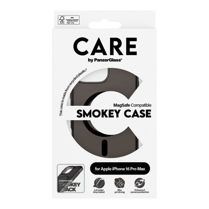 Θήκη Smokey με MagSafe για iPhone 16 Pro Max, Μαύρο, CARE