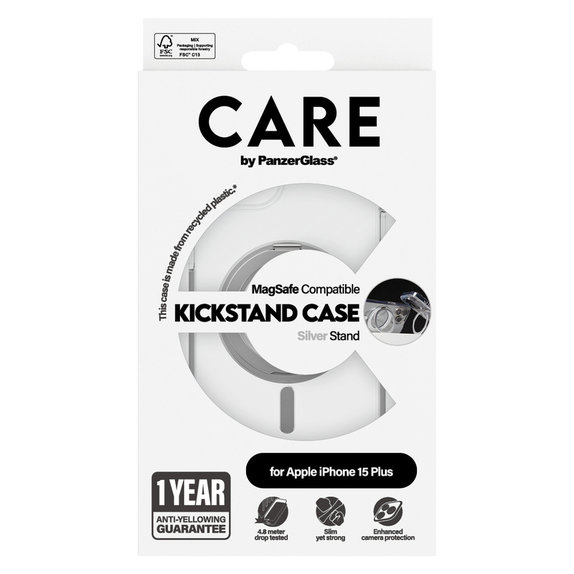Θήκη Kickstand με MagSAFE by PanzerGlass για iPhone 15 Pro Max, Ασημί, PanzerGlass