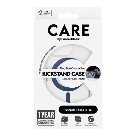 Θήκη Kickstand με MagSafe για iPhone 16 Pro, Μπλε, CARE