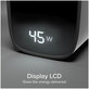Ταξιδιωτικός αντάπτορας LCD USB-C, GaN, 45 W PD, μαύρο, SBS