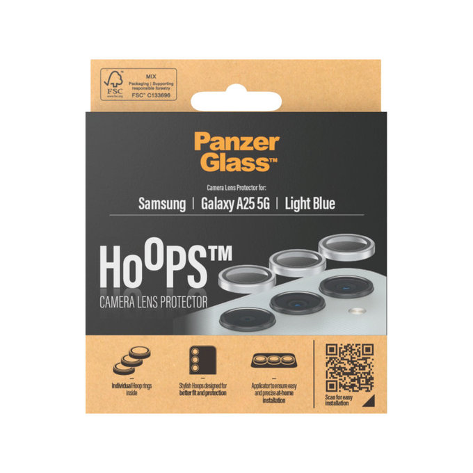 Προστατευτικό φακού κάμερας Hoops για Samsung A25 5G, Ανοιχτό μπλε, PanzerGlass