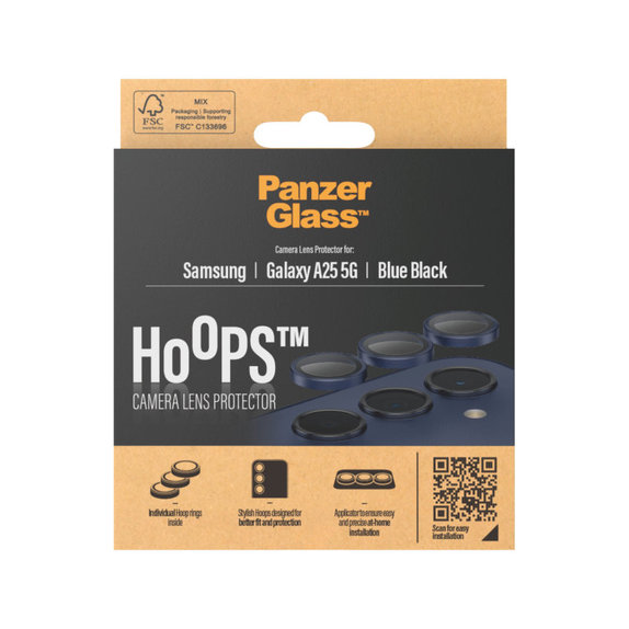 Προστατευτικό φακού κάμερας Hoops για Samsung A25 5G, Μπλε/Μαύρο, PanzerGlass