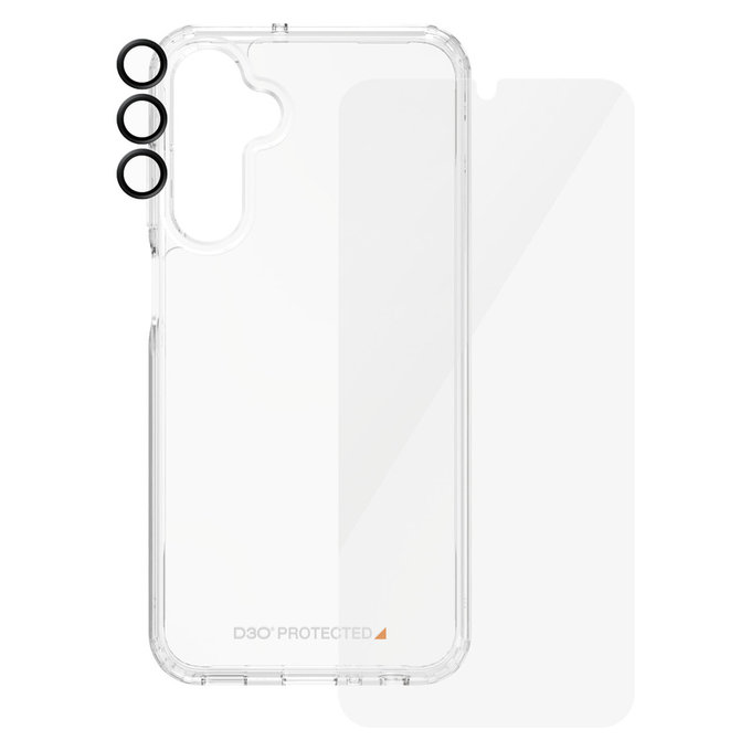Bundle Hoops + Σκληρυμένο γυαλί UWF + Hard Case D3O για Samsung Galaxy A25 5G, Διάφανο, PanzerGlass