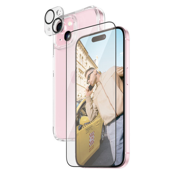 Bundle PicturePerfect + Σκληρυμένο γυαλί UWF + Hard Case D3O για iPhone 15, PanzerGlass