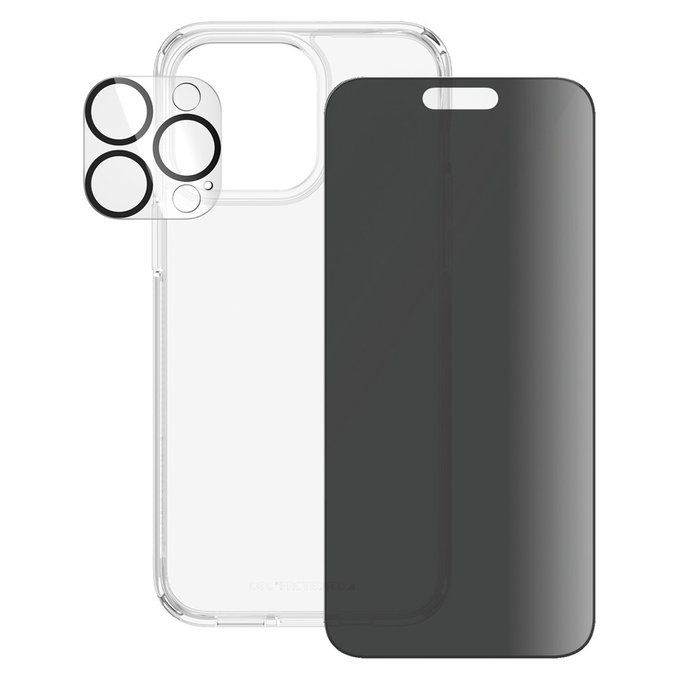 Bundle PicturePerfect + Σκληρυμένο γυαλί UWF Privacy + Hard Case D3O για iPhone 15 Pro Max, PanzerGlass