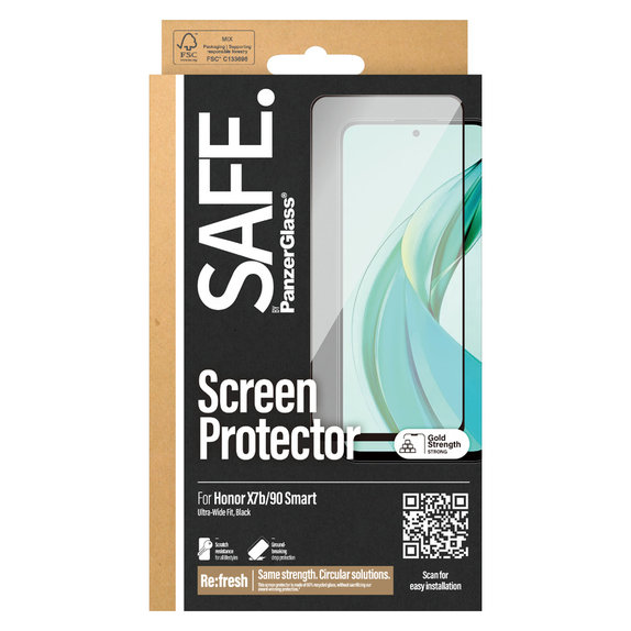 Σκληρυμένο γυαλί UWF για Honor 90 Smart, Čierne, SAFE by PanzerGlass