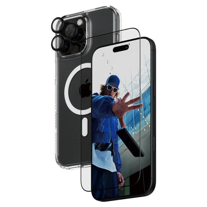 Bundle Hoops + Σκληρυμένο γυαλί UWF + Hard Case για iPhone 16 Pro Max, PanzerGlass