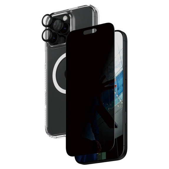 Bundle Hoops + Σκληρυμένο γυαλί UWF Privacy + Hard Case για iPhone 16 Pro Max, PanzerGlass