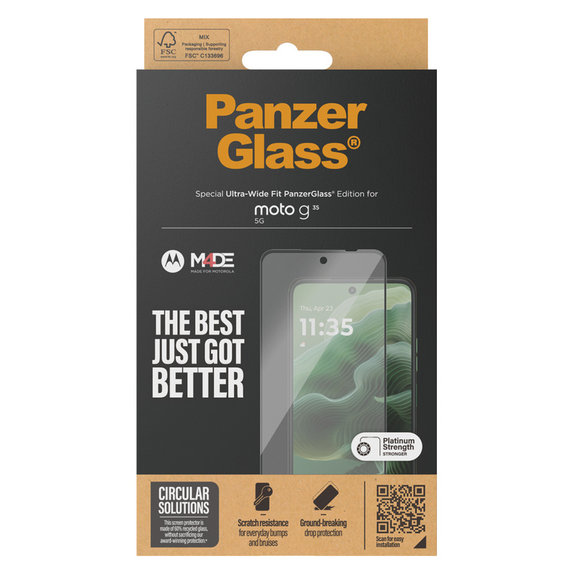 Σκληρυμένο γυαλί UWF για Motorola Moto G35 5G, Μαύρο, PanzerGlass
