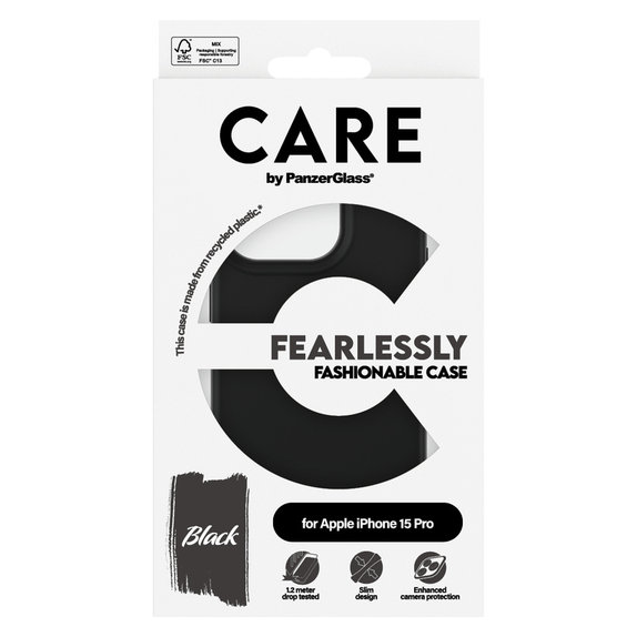Θήκη Fearlessly για iPhone 15 Pro, Μαύρο, PanzerGlass