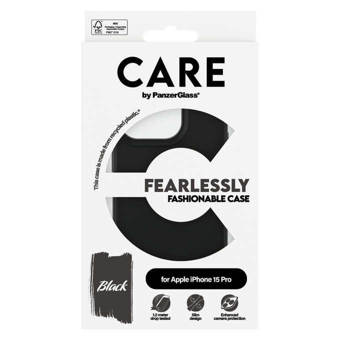 Θήκη Fearlessly για iPhone 15 Pro, Μαύρο, PanzerGlass