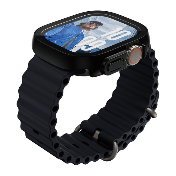 Σκληρυμένο γυαλί Full Body Slim για Apple Watch Ultra 2024/Ultra 2/Ultra, Μαύρο, PanzerGlass