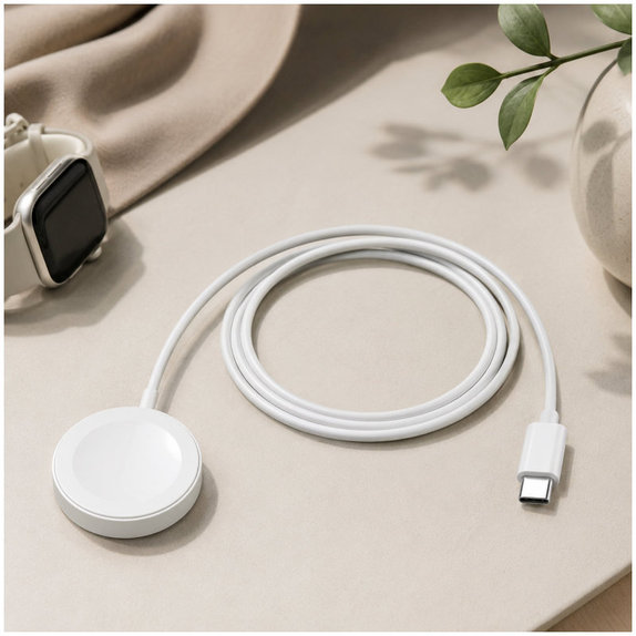 Καλώδιο Φόρτισης για Ρολόι σε USB-C (1.5m), Λευκό | White | FixPremium