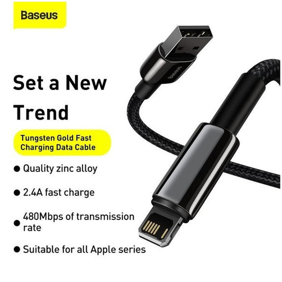 Καλώδιο Lightning / USB (1.5m), Μαύρο | Black | Baseus