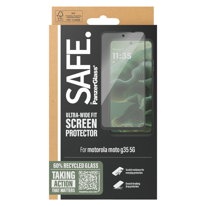 Σκληρυμένο γυαλί για Motorola Moto G35, Μαύρο, SAFE by PanzerGlass