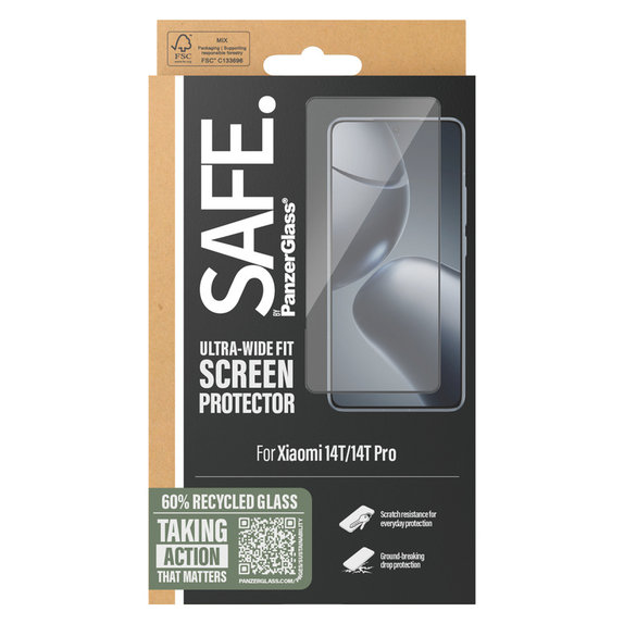 Σκληρυμένο γυαλί UWF για Xiaomi 14T/14T Pro, Μαύρο, SAFE by PanzerGlass
