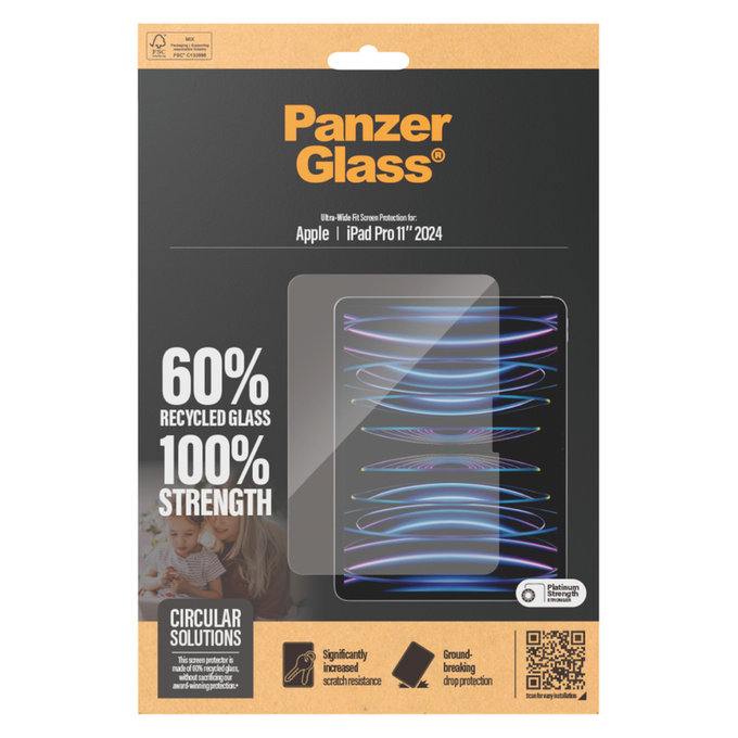 Σκληρυμένο γυαλί UWF για iPad Pro 11'', Διάφανο, PanzerGlass
