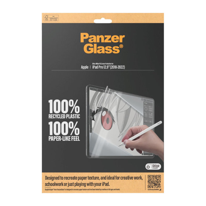 Προστατευτική μεμβράνη GraphicPaper UWF για iPad Pro 12,9", Διάφανο, PanzerGlass