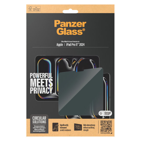 Σκληρυμένο γυαλί UWF Privacy για iPad Pro 11'', Διάφανο, PanzerGlass