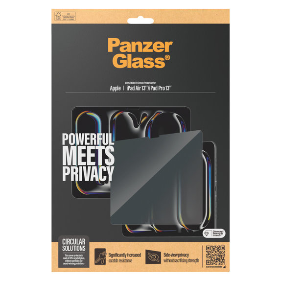 Σκληρυμένο γυαλί UWF Privacy για iPad Pro 13"/Air 13'', Διάφανο, PanzerGlass