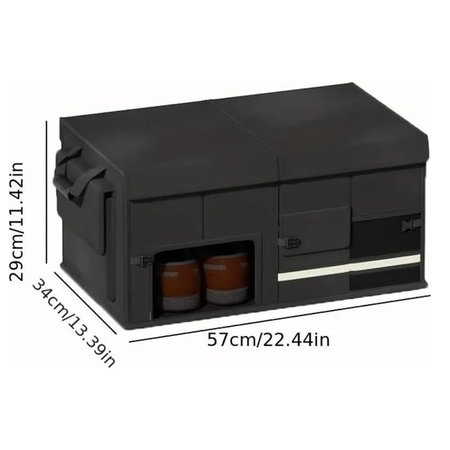 Μεγάλης Χωρητικότητας Δερμάτινος Αναδιπλούμενος Οργανωτής Πορτμπαγκάζ Αυτοκινήτου - 60 L - 57x34x29cm