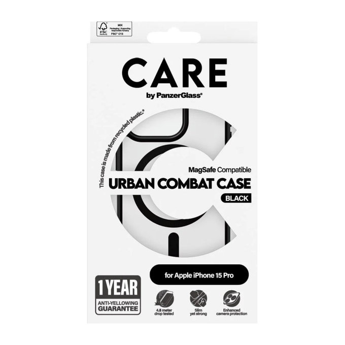 Θήκη Urban Combat με MagSAFE by PanzerGlass για iPhone 15 Pro, Μαύρο, PanzerGlass