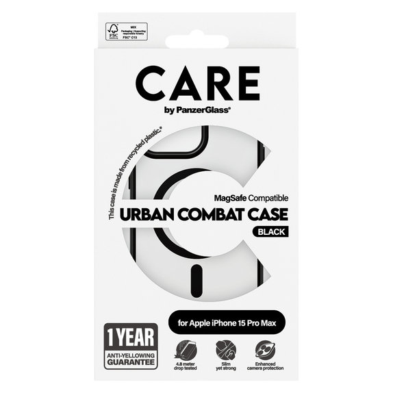 Θήκη Urban Combat με MagSAFE by PanzerGlass για iPhone 15 Pro Max, Μαύρο, PanzerGlass