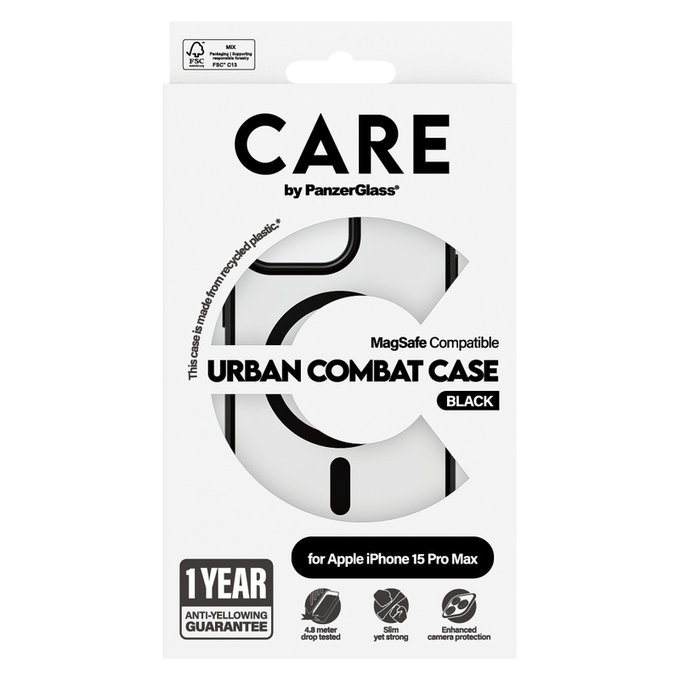 Θήκη Urban Combat με MagSAFE by PanzerGlass για iPhone 15 Pro Max, Μαύρο, PanzerGlass