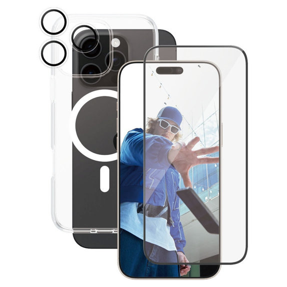 Bundle Hoops + Σκληρυμένο γυαλί UWF + Θήκη Urban Combat για iPhone 16 Pro Max, CARE