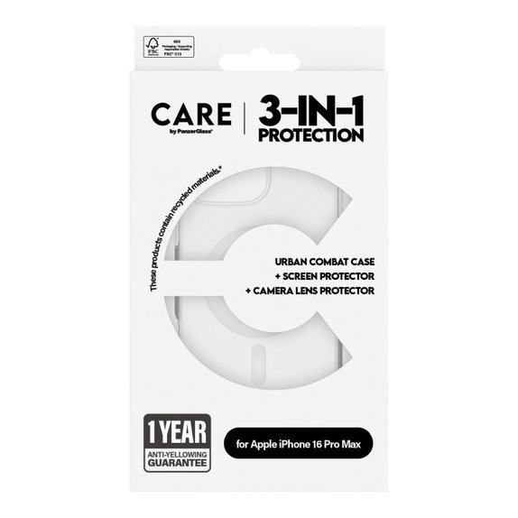 Bundle Hoops + Σκληρυμένο γυαλί UWF + Θήκη Urban Combat για iPhone 16 Pro Max, CARE