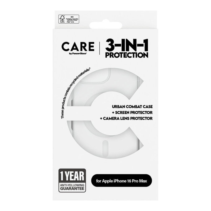 Bundle Hoops + Σκληρυμένο γυαλί UWF + Θήκη Urban Combat για iPhone 16 Pro Max, CARE