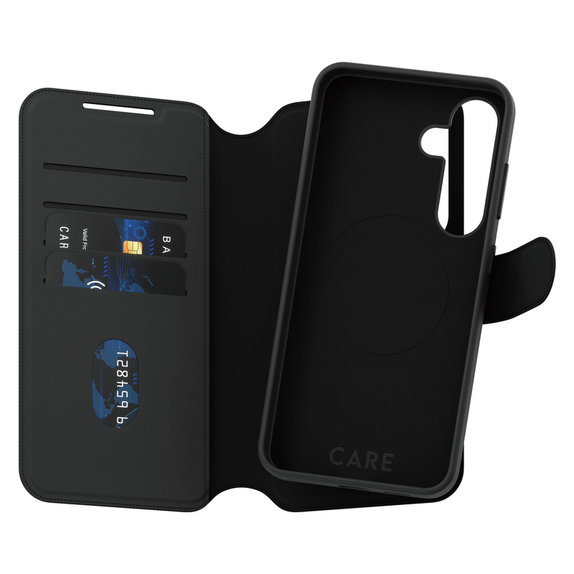 Θήκη Wallet Tango Two-In-One με QI για Samsung Galaxy S25, Μαύρο, PanzerGlass
