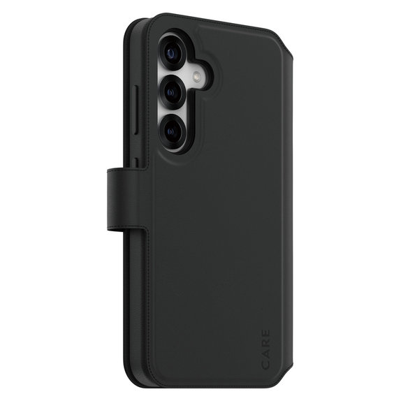 Θήκη Wallet Tango Two-In-One με QI για Samsung Galaxy S25, Μαύρο, PanzerGlass