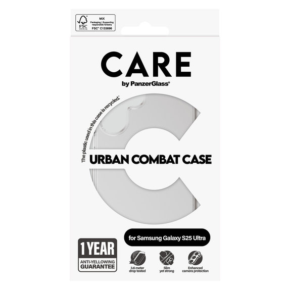 Θήκη Urban Combat για Samsung Galaxy S25 Ultra, Διάφανο, PanzerGlass