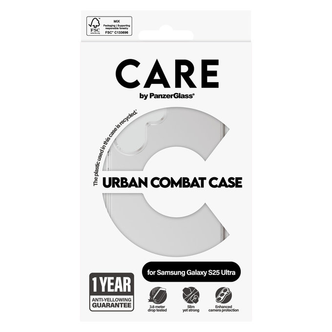 Θήκη Urban Combat για Samsung Galaxy S25 Ultra, Διάφανο, PanzerGlass