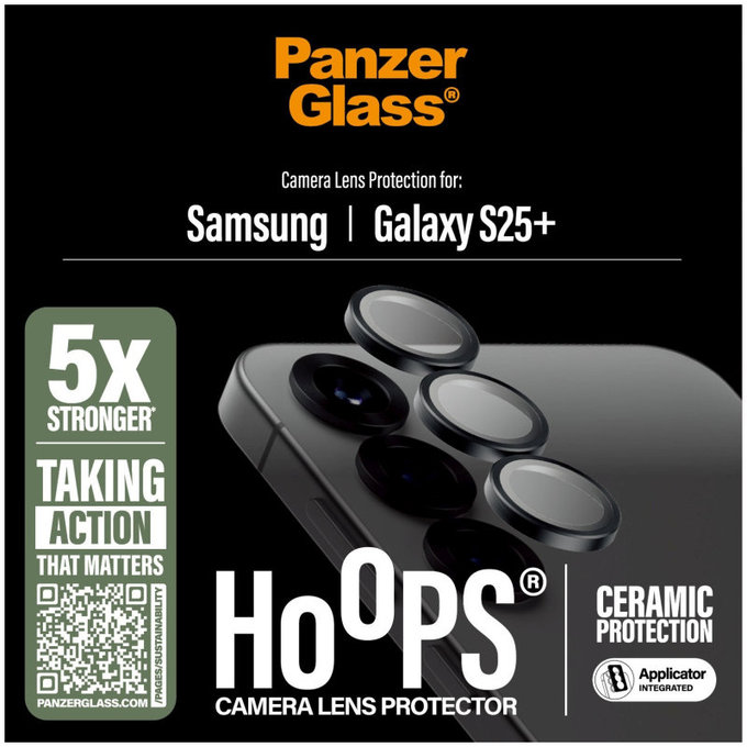 Προστατευτικό καλύμματος φακού Hoops Ceramic για Samsung S25+, Μαύρο, PanzerGlass