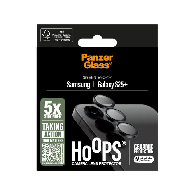 Προστατευτικό καλύμματος φακού Hoops Ceramic για Samsung S25+, Μαύρο, PanzerGlass