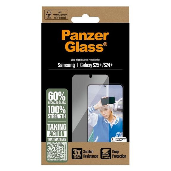 Προστατευτικό Γυαλί UWF με εφαρμοστή για Samsung S25+ | Transparent | PanzerGlass