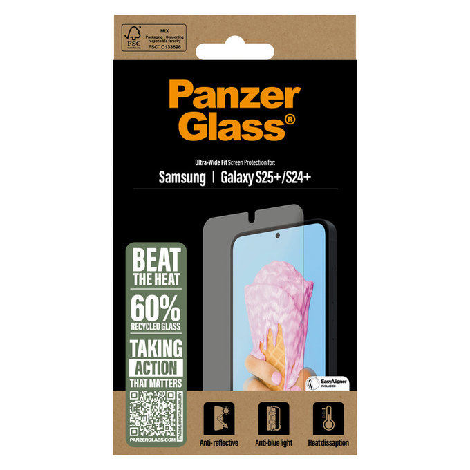 Σκληρυμένο γυαλί UWF All-in-One με εφαρμογέα για Samsung Galaxy S25+, Διάφανο, PanzerGlass