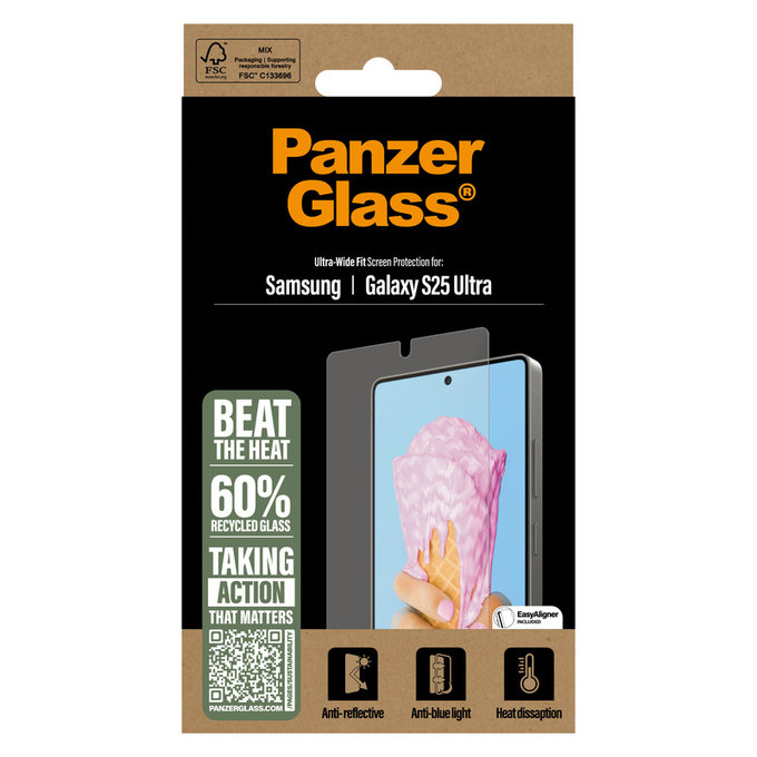 Σκληρυμένο γυαλί UWF All-in-One με εφαρμογέα για Samsung Galaxy S25 Ultra, Διάφανο, PanzerGlass