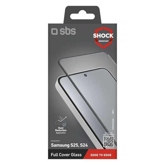 Προστατευτικό Γυαλί Full Cover για Samsung S24 & S25 | Μαύρο | Black | SBS