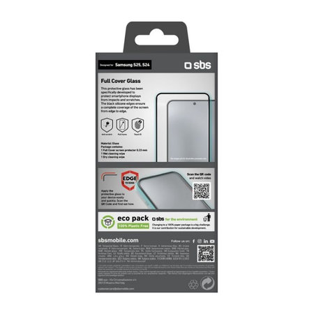Προστατευτικό Γυαλί Full Cover για Samsung S24 & S25 | Μαύρο | Black | SBS