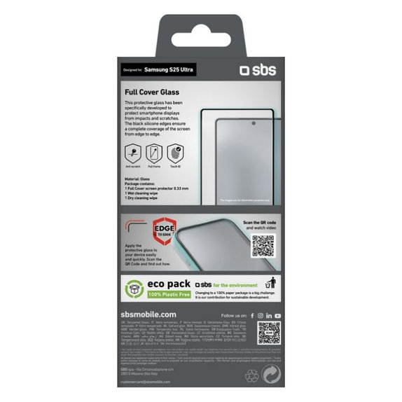 Προστατευτικό Γυαλί Full Cover για Samsung S25 Ultra | Μαύρο | Black | SBS