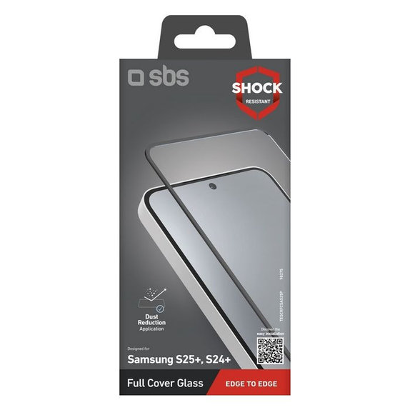 Προστατευτικό Γυαλί Full Cover για Samsung S24+ & S25+ | Μαύρο | Black | SBS
